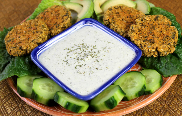 Baked Falafel with Tzatziki Sauce