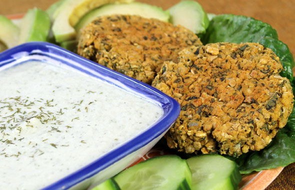Baked Falafel with Tzatziki Sauce