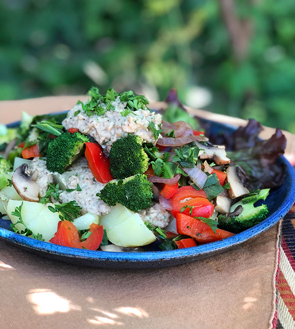 Potatoes with-Baba Ghanoush